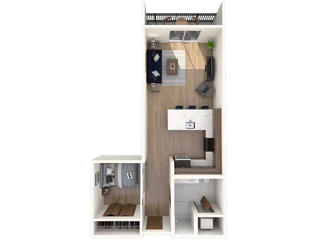 Open One Bedroom 609 floor plan